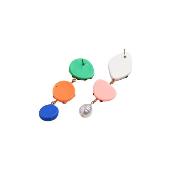 New ZARA Mismatched jeweled bohemian dangle drop earrings - Picture 7 of 11